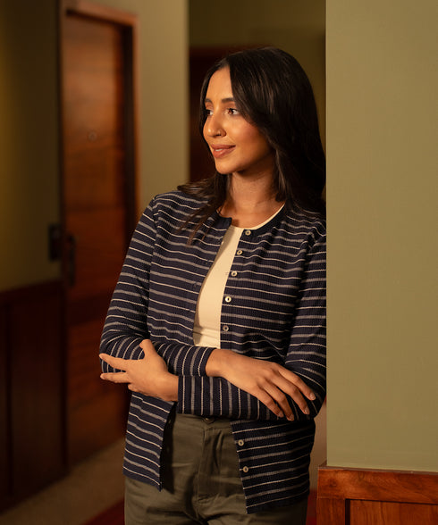 Women's Striped Cardigan